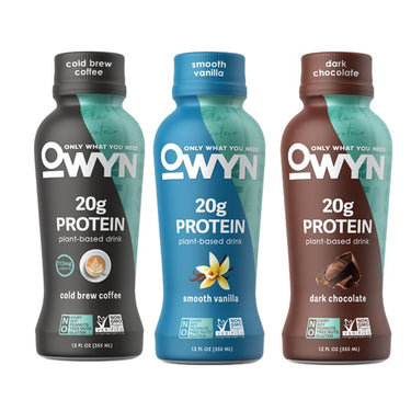 OWYN 100% Plant-Based Vegan Allergen-Friendly Protein-Shake, 12 Ounce, 12 Count (Variety Pack)